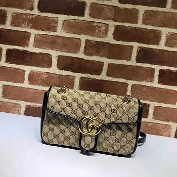 Gucci GG Marmont 26 Ophidia Leather Beige Ebony GG