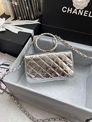 Chanel handbag silver AS1665 18cm - 4