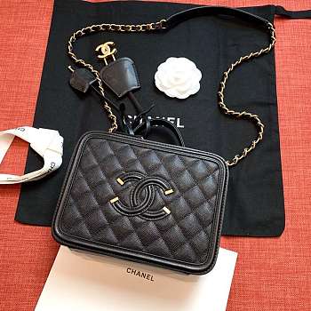 Chanel Chain Vanity Case Black 21cm