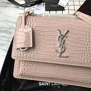 YSL Sunset Chain Pink 17 Crocodile Embossed Shiny Leather 4846 - 6