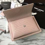 YSL Sunset Chain Pink 17 Crocodile Embossed Shiny Leather 4846 - 5