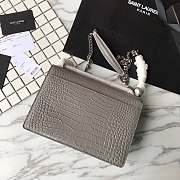 YSL Sunset Chain Gray 17 Crocodile Embossed Shiny Leather 4858 - 3