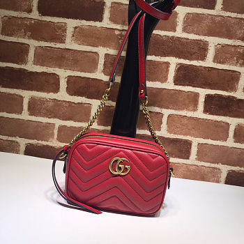 Gucci GG Marmont 18 Matelassé Red Leather 2405
