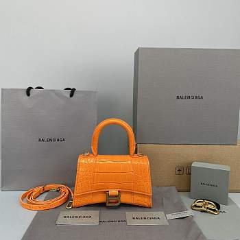 Balenciaga Hourglass Small Top Handle Bag Orange 23cm