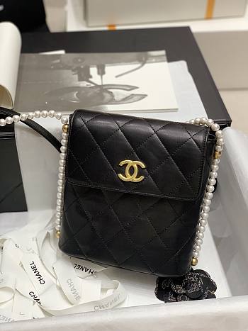 2021 early spring new series pearl chain bag black 20cm