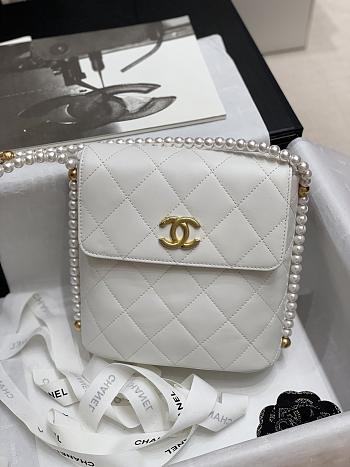 2021 early spring new series pearl chain bag white 20cm