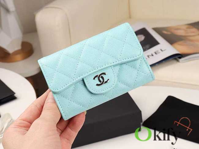 Chanel Wallet blue in Sliver hardware - 1