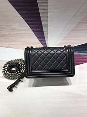 Chanel matte boy bag 20cm black with sliver hardware 20cm - 2