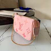 LV MINI POCHETTE 15.5 Monogram Pink Empreinte Leather M80501 - 3