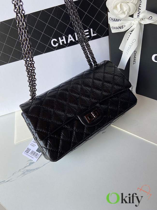 Chanel Aged Calfskin & Black Metal Black 25cm - 1