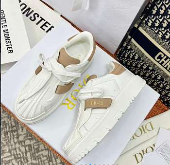 DIOR-ID SNEAKER White and Nude Calfskin and Rubber