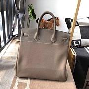 Hermès Birkin HAC Elephant Gray Etoupe CK18 Silver Buckle 40cm - 4