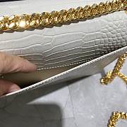 YSL Sunset Chain White 17 Crocodile Embossed Shinny Leather - 5