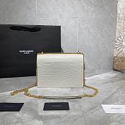 YSL Sunset Chain White 17 Crocodile Embossed Shinny Leather - 3