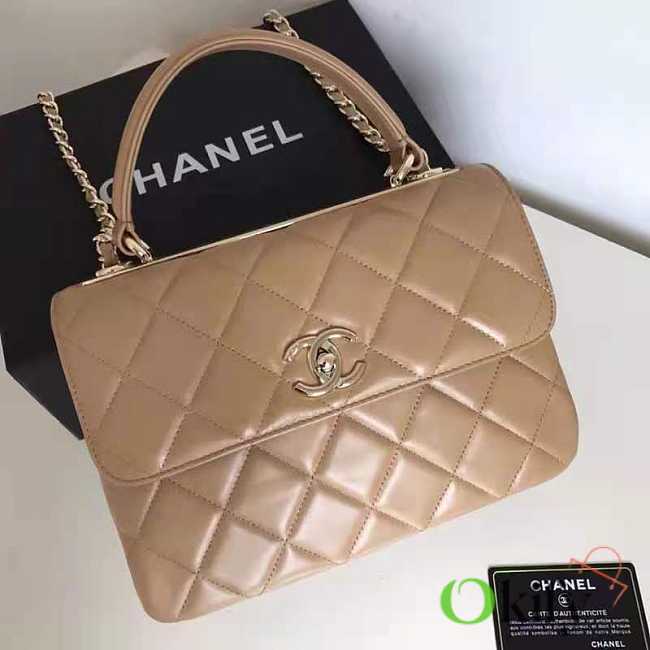 Chanel trendy handbag top handle Beige 25cm - 1
