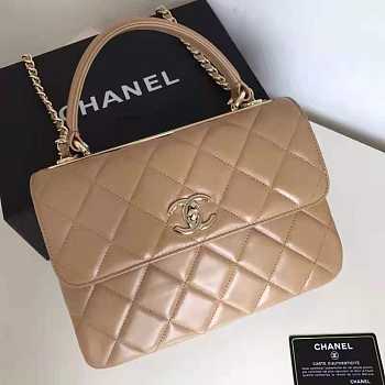 Chanel trendy handbag top handle Beige 25cm
