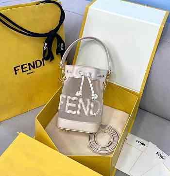 Fendi MON TRESOR Beige leather and mesh mini-bag