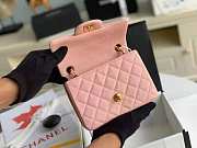 Bagsall chanel caviar classic fiap handbag pink gold 17cm - 3