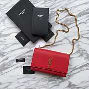 YSL CLASSIC SMALL KATE CHAIN BAG IN Red 24cm - 3