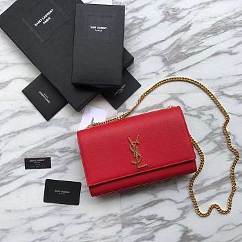 YSL CLASSIC SMALL KATE CHAIN BAG IN Red 24cm