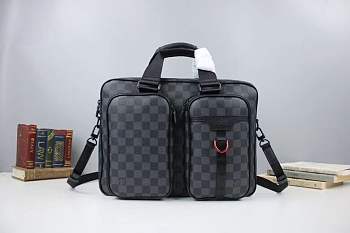 LV UTILITY BUSINESS 36 BAG in Damier Graphite canvas N40278 