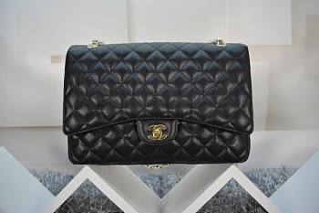 Chanel Flap Bag Maxi 33 black lambskin gold hardware