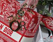 Dior Medium LADY D-LITE Bag Red 24cm - 5