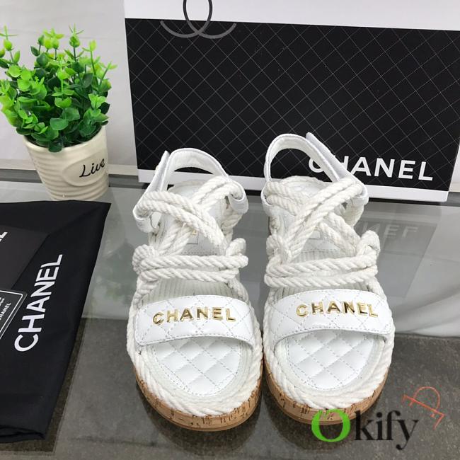 Chanel white sandals 6842 - 1