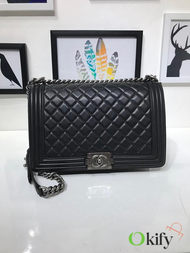 Bagsall Chanel LeBoy Lambskin bag with Silver hardware 28cm - 1