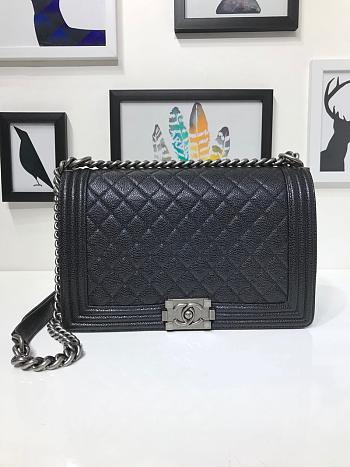 Bagsall Chanel LeBoy caviar bag with Silver hardware 28cm