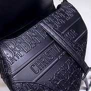 Dior Cowhide embossing Saddle Bag black 20cm - 3