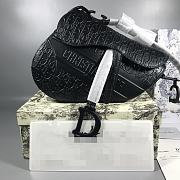 Dior Cowhide embossing Saddle Bag black 20cm - 1