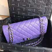 Chanel flap bag 25cm in Purple with Sliver Hardware - 5