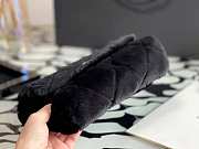 Chanel flap with diamonds strap mink hair black 23cm - 3