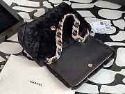 Chanel flap with diamonds strap mink hair black 23cm - 4