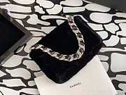 Chanel flap with diamonds strap mink hair black 23cm - 2