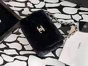 Chanel flap with diamonds strap mink hair black 23cm - 1