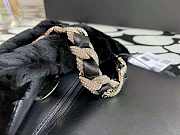 Chanel flap with diamonds strap mink hair black 23cm - 6