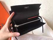 HERMES Epsom Kelly Longue Wallet Etoupe black with Sliver hardware - 4