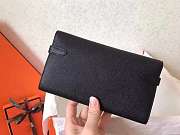 HERMES Epsom Kelly Longue Wallet Etoupe black with Sliver hardware - 3