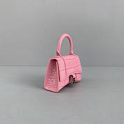 Balenciaga Hourglass Mini Handle Bag Crocodile Pink 92941 14cm - 5