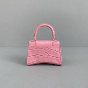 Balenciaga Hourglass Mini Handle Bag Crocodile Pink 92941 14cm - 4