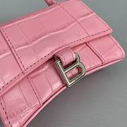 Balenciaga Hourglass Mini Handle Bag Crocodile Pink 92941 14cm - 2
