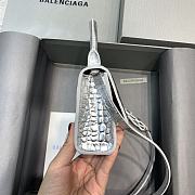 Balenciaga Hourglass Mini Handle Bag Crocodile Silver 92941 14cm - 2
