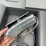 Balenciaga Hourglass Mini Handle Bag Crocodile Silver 92941 14cm - 4