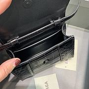 Balenciaga Hourglass Mini Handle Bag Crocodile Black 92941 14cm - 2