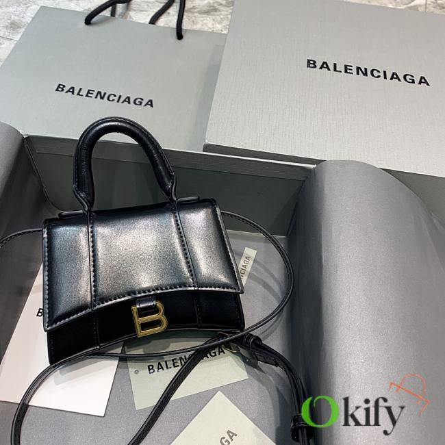 Balenciaga Hourglass Mini Handle Bag Black 14cm - 1