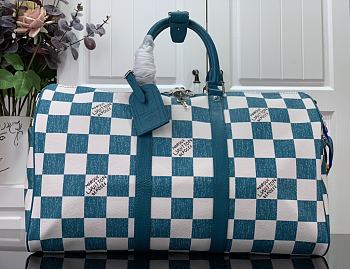 Louis Vuitton Keepall Bandoulière 45 Teal Blue N80404 