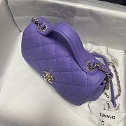Chanel Mini Flap Bag 19 Top Handle Grained Calfskin Purple 93749  - 5