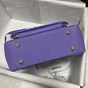Chanel Mini Flap Bag 19 Top Handle Grained Calfskin Purple 93749  - 4